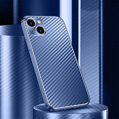 Custodia Lusso Alluminio Cover 360 Gradi M01 per Apple iPhone 14 Plus Blu
