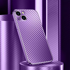 Custodia Lusso Alluminio Cover 360 Gradi M01 per Apple iPhone 15 Viola