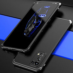 Custodia Lusso Alluminio Cover 360 Gradi M01 per Oppo Find X3 Lite 5G Nero