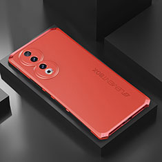 Custodia Lusso Alluminio Cover 360 Gradi P01 per Huawei Honor 90 Pro 5G Rosso