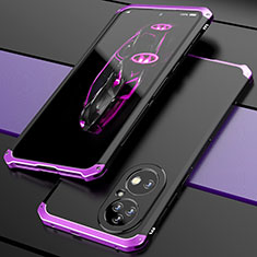 Custodia Lusso Alluminio Cover 360 Gradi P01 per Huawei P50 Pro Viola