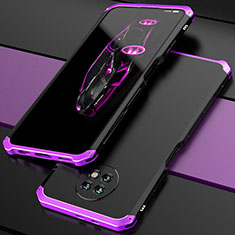 Custodia Lusso Alluminio Cover 360 Gradi P01 per Xiaomi Redmi Note 9 5G Viola