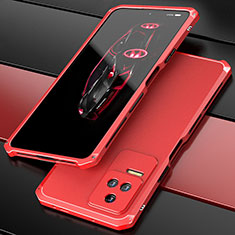 Custodia Lusso Alluminio Cover 360 Gradi P02 per Xiaomi Redmi K50 5G Rosso