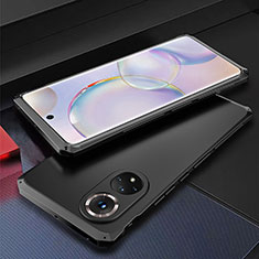 Custodia Lusso Alluminio Cover 360 Gradi per Huawei Honor 50 5G Nero