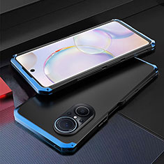 Custodia Lusso Alluminio Cover 360 Gradi per Huawei Honor 50 SE 5G Blu e Nero