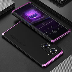 Custodia Lusso Alluminio Cover 360 Gradi per Huawei Honor 60 Pro 5G Viola