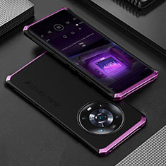 Custodia Lusso Alluminio Cover 360 Gradi per Huawei Honor Magic4 Pro 5G Viola