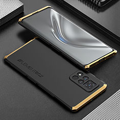 Custodia Lusso Alluminio Cover 360 Gradi per Huawei Honor V40 5G Oro e Nero