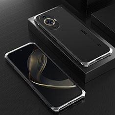 Custodia Lusso Alluminio Cover 360 Gradi per Huawei Nova 11 Argento e Nero