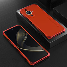 Custodia Lusso Alluminio Cover 360 Gradi per Huawei Nova 11 Rosso