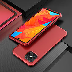 Custodia Lusso Alluminio Cover 360 Gradi per Huawei Nova 8 SE 4G Rosso