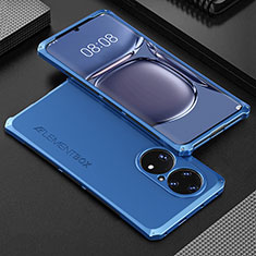 Custodia Lusso Alluminio Cover 360 Gradi per Huawei P50e Blu