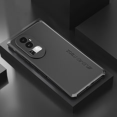 Custodia Lusso Alluminio Cover 360 Gradi per Oppo Reno10 Pro+ Plus 5G Nero