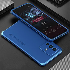 Custodia Lusso Alluminio Cover 360 Gradi per Vivo V23 Pro 5G Blu