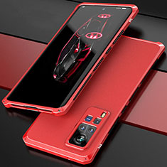 Custodia Lusso Alluminio Cover 360 Gradi per Vivo X60 Pro 5G Rosso