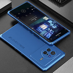 Custodia Lusso Alluminio Cover 360 Gradi per Vivo X80 Pro 5G Blu