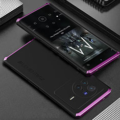 Custodia Lusso Alluminio Cover 360 Gradi per Vivo X80 Pro 5G Viola