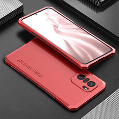 Custodia Lusso Alluminio Cover 360 Gradi per Xiaomi Mi 11X 5G Rosso