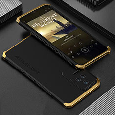 Custodia Lusso Alluminio Cover 360 Gradi per Xiaomi Redmi K40S 5G Oro e Nero