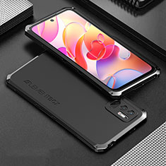 Custodia Lusso Alluminio Cover 360 Gradi per Xiaomi Redmi Note 10 JE 5G Nero