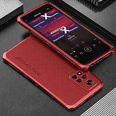 Custodia Lusso Alluminio Cover 360 Gradi per Xiaomi Redmi Note 11 Pro+ Plus 5G Rosso