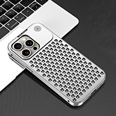 Custodia Lusso Alluminio Cover 360 Gradi QC3 per Apple iPhone 14 Pro Argento