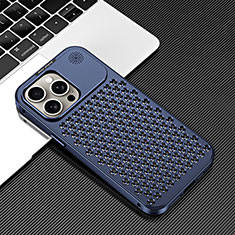 Custodia Lusso Alluminio Cover 360 Gradi QC3 per Apple iPhone 16 Pro Blu