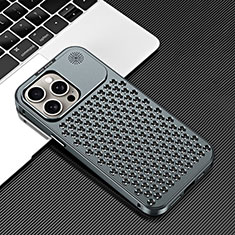 Custodia Lusso Alluminio Cover 360 Gradi QC3 per Apple iPhone 16 Pro Max Grigio Scuro