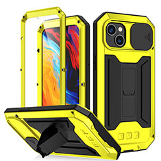 Custodia Lusso Alluminio Cover 360 Gradi RJ2 per Apple iPhone 14 Giallo