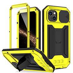 Custodia Lusso Alluminio Cover 360 Gradi RJ2 per Apple iPhone 15 Giallo