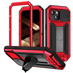 Custodia Lusso Alluminio Cover 360 Gradi RJ3 per Apple iPhone 14 Plus Rosso