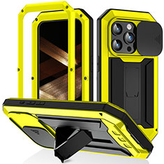 Custodia Lusso Alluminio Cover 360 Gradi RJ3 per Apple iPhone 16 Pro Giallo