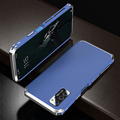 Custodia Lusso Alluminio Cover M01 per Huawei Honor V30 5G Argento e Blu