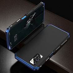 Custodia Lusso Alluminio Cover M01 per Huawei Honor View 30 5G Blu e Nero