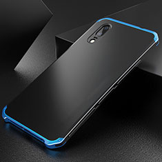 Custodia Lusso Alluminio Cover M01 per Huawei P20 Blu e Nero