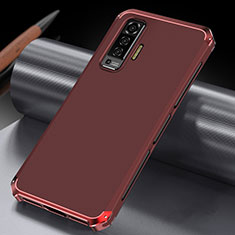 Custodia Lusso Alluminio Cover M03 per Vivo X50 5G Rosso