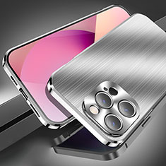 Custodia Lusso Alluminio Cover M06 per Apple iPhone 13 Pro Max Argento
