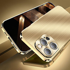 Custodia Lusso Alluminio Cover M06 per Apple iPhone 15 Pro Oro