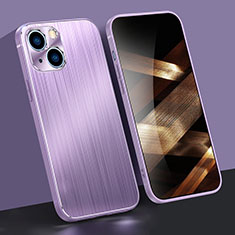 Custodia Lusso Alluminio Cover M09 per Apple iPhone 15 Plus Viola