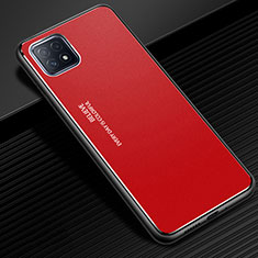 Custodia Lusso Alluminio Cover per Oppo A73 5G Rosso