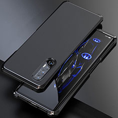 Custodia Lusso Alluminio Cover per Oppo Find X2 Neo Nero