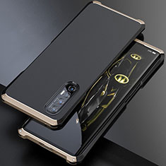 Custodia Lusso Alluminio Cover per Oppo Find X2 Neo Oro