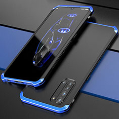 Custodia Lusso Alluminio Cover per Oppo K7 5G Blu e Nero