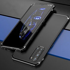 Custodia Lusso Alluminio Cover per Oppo Reno3 Nero