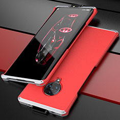 Custodia Lusso Alluminio Cover per Vivo Nex 3 5G Argento e Rosso