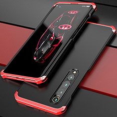 Custodia Lusso Alluminio Cover per Xiaomi Mi 10 Rosso e Nero