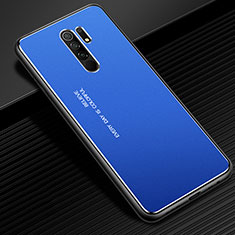 Custodia Lusso Alluminio Cover per Xiaomi Redmi 9 Prime India Blu