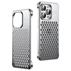 Custodia Lusso Alluminio Cover QC1 per Apple iPhone 13 Pro Argento