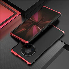 Custodia Lusso Alluminio Cover T01 per Huawei Mate 40E Pro 5G Rosso e Nero