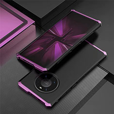 Custodia Lusso Alluminio Cover T01 per Huawei Mate 40E Pro 5G Viola